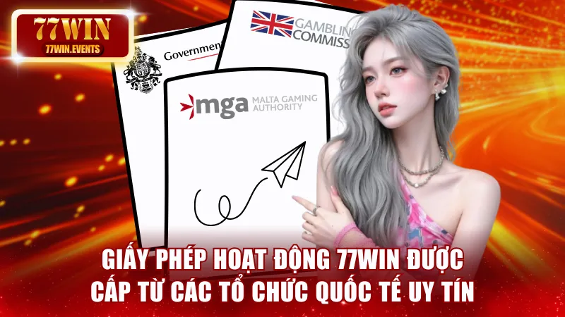Giấy phép hoạt động 77win được cấp từ các tổ chức quốc tế uy tín