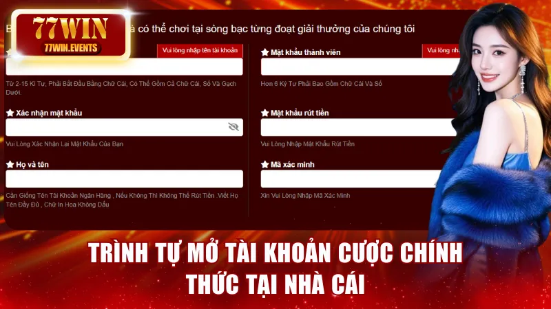 Trình tự mở tài khoản cược chính thức tại nhà cái